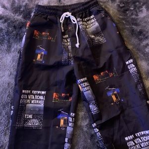 Letter Graphic Drawstring Pants